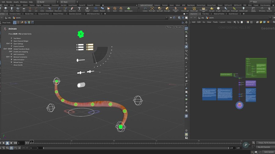 图片[1]-蚯蚓 绑定-houdiniUE
