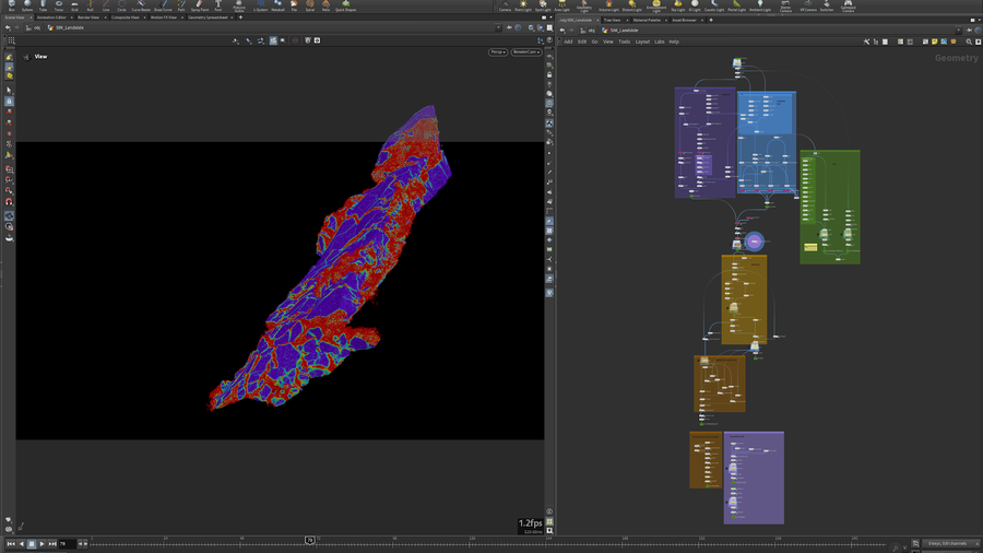 图片[3]-MPM求解器制造山体滑坡自然景观-houdiniUE