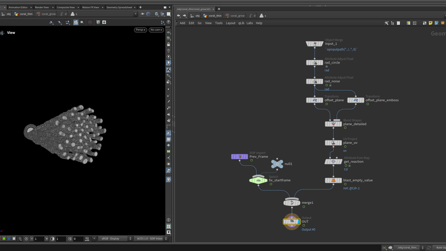 图片[2]-运动图形 珊瑚式生长扩散-houdiniUE