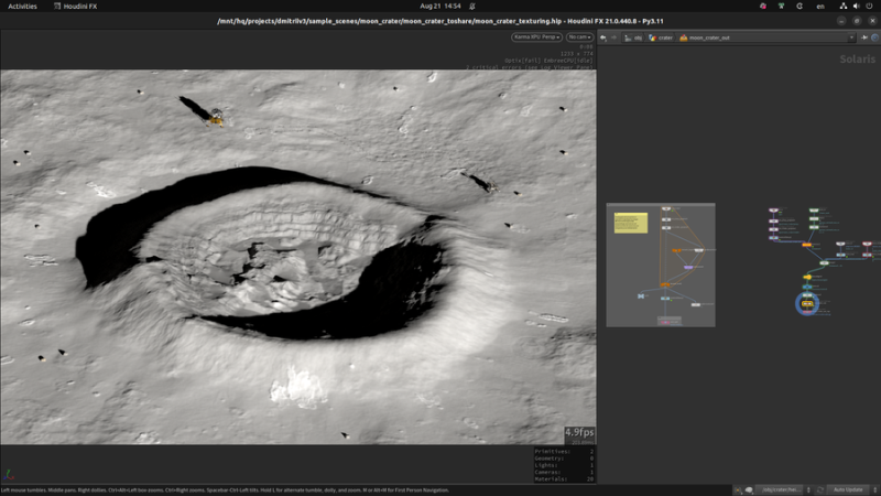 月球陨石坑-houdiniUE